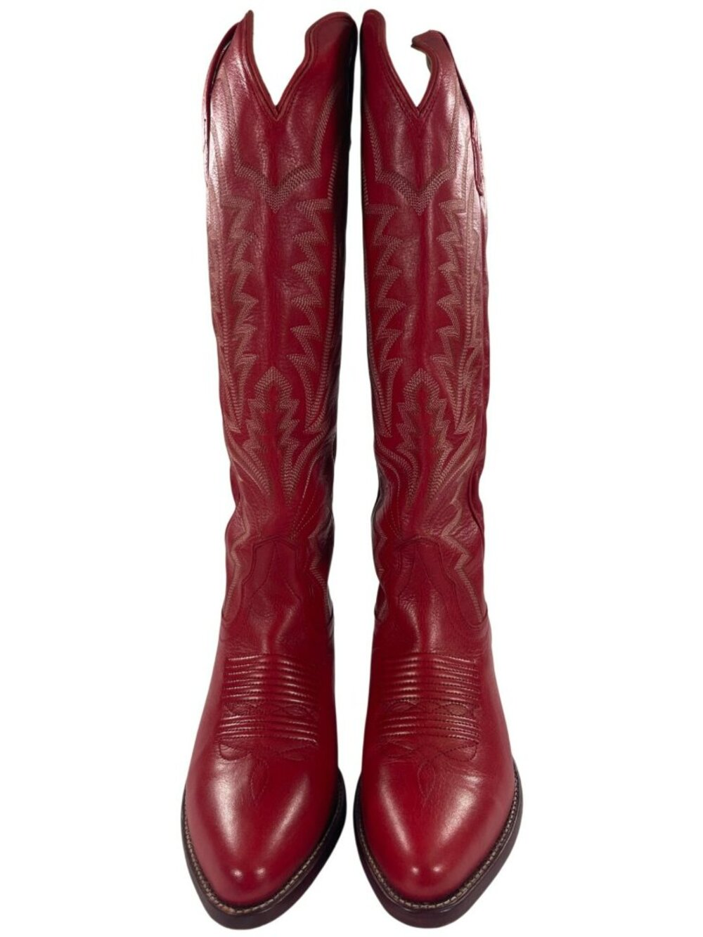 Tecovas The Abby Crimson Cowhide Leather Western Boots Women's Size 9B LIKE NEW - Picture 5 of 15